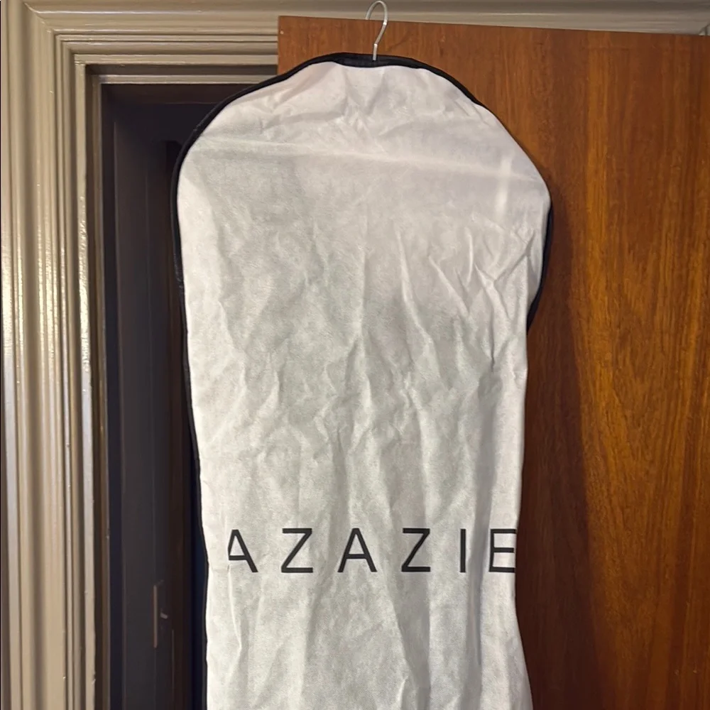 Azazie Charlie One-Shoulder Olive Green A-Line Evening Dress - Picture 5 of 6